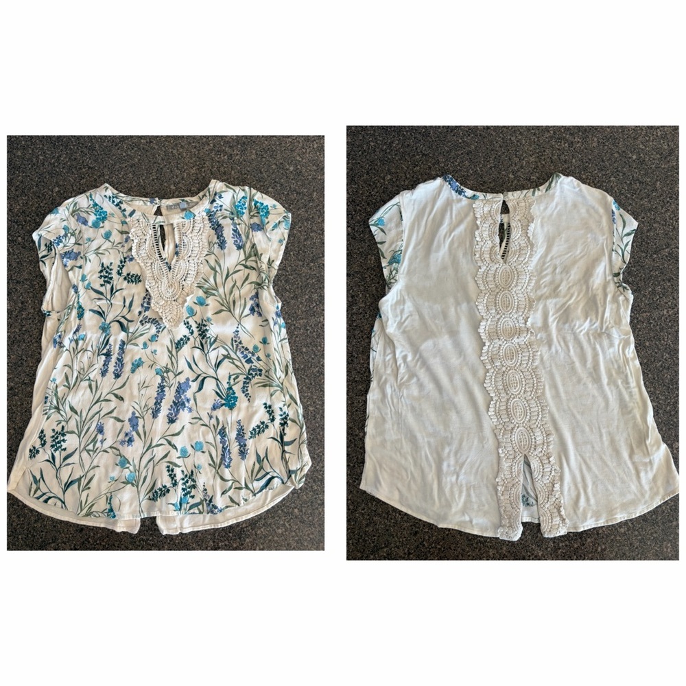 Floral Lace Accent Blouse